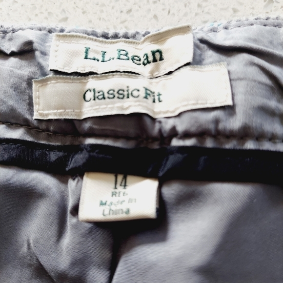 LL Bean Wool Like Pants 14 Short Fully Lined Gray Machine Wash Classic Fit Plaid - Picture 8 of 13